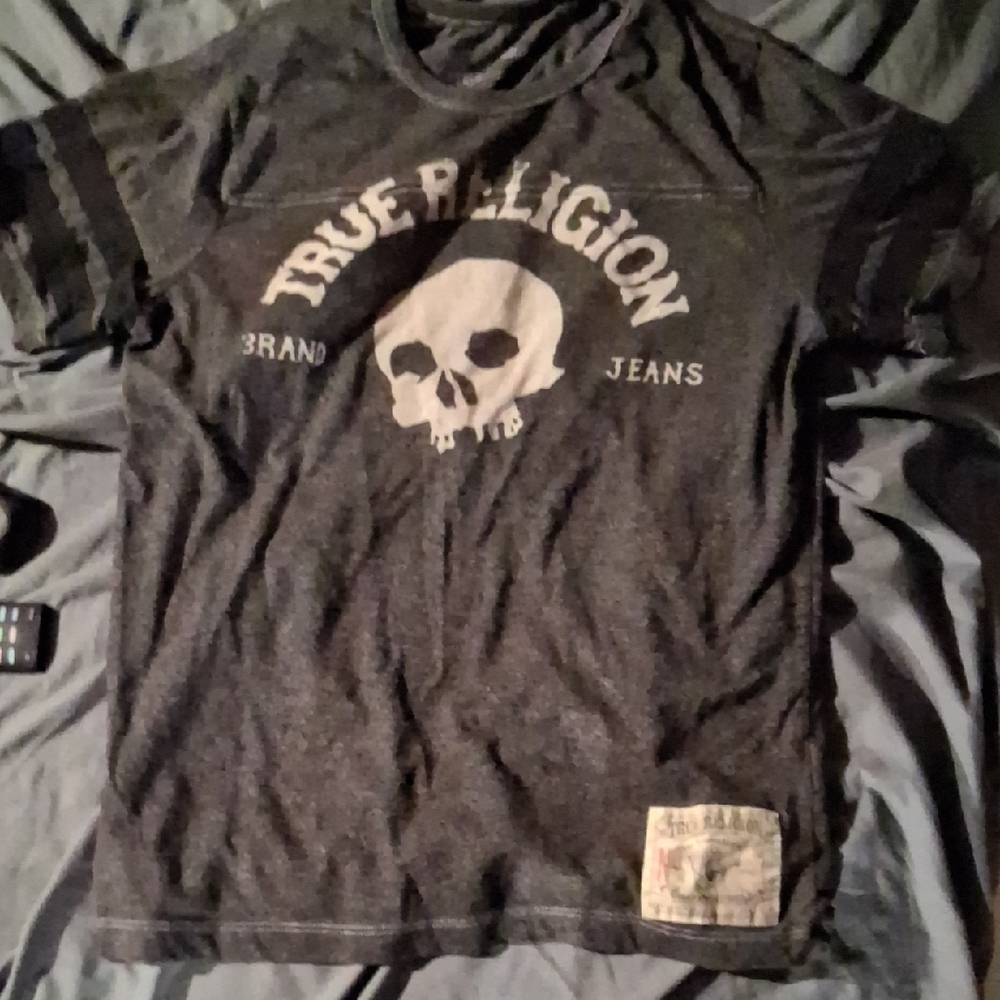 True Religion Charcoal Skull Tee